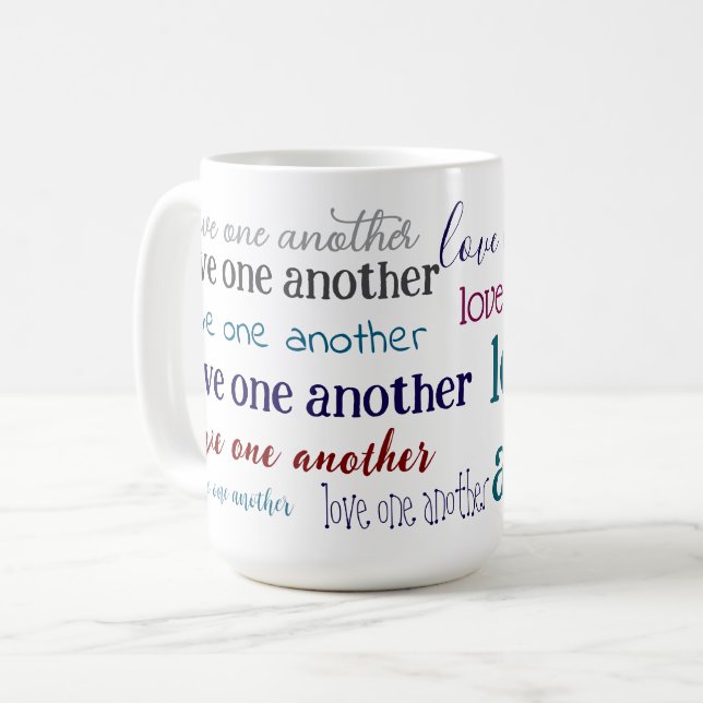 Caneca De Café Love one another  coffee mug (Frente Esquerda)