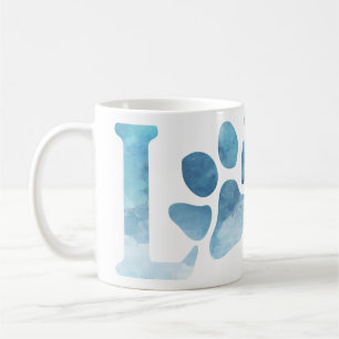 Caneca De Café Love Paw Blue