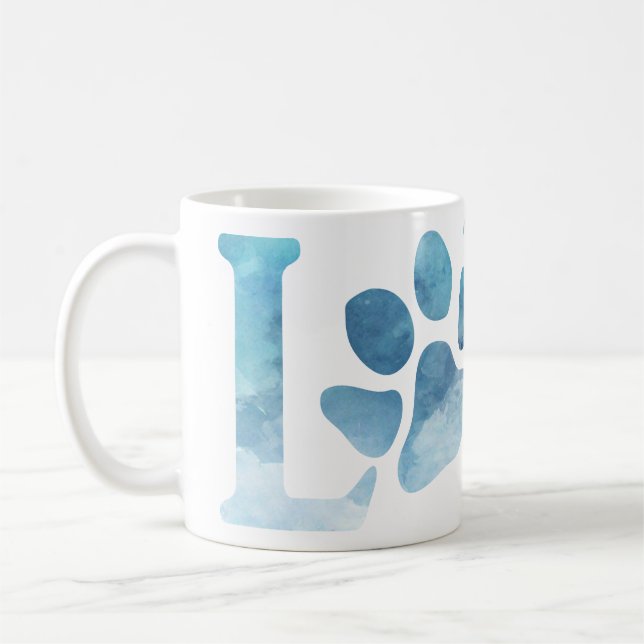 Caneca De Café Love Paw Blue (Esquerda)