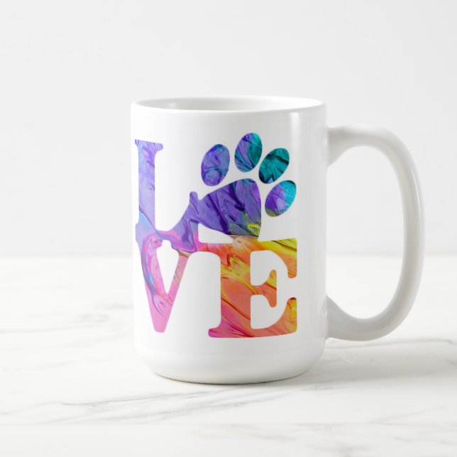 Caneca De Café Love Paw Imprime Café Mug (Direita)