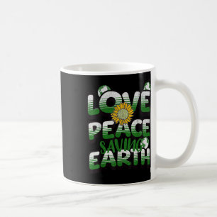 Caneca De Café Love Peace Earth Proteção Ambiental da Terra