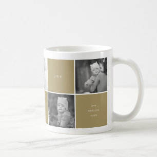 Caneca De Café Love Peace Joy Bloqueia Fotografia Collage Holiday