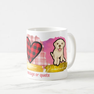 Caneca De Café Love Peace Labrador Retriever Dia de os namorados
