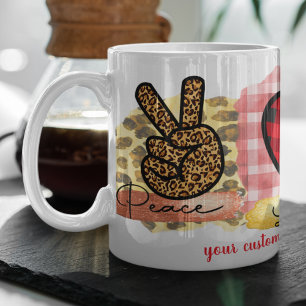 Caneca De Café Love Peace Yorkshire Ter Dia de os namorados Dog L