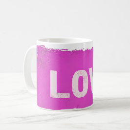 Caneca De Café Love Pink Grunge Text Coffee Mug