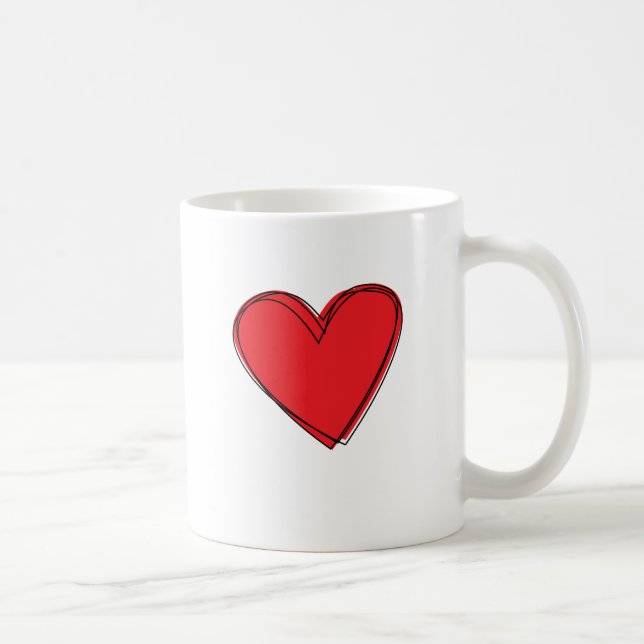 Caneca De Café Love Red Heart Mug (Direita)