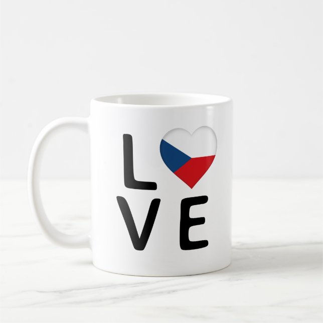 Caneca De Café Love - República Checa Flag (Esquerda)
