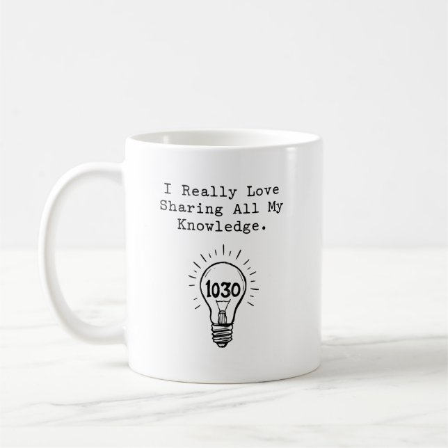 Caneca De Café Love Sharing My Knowledge Math Educator (Esquerda)