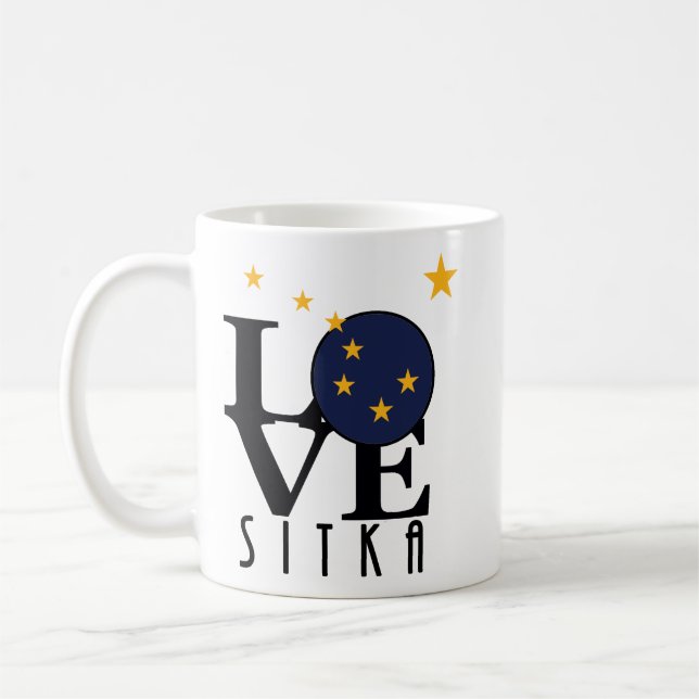 Caneca De Café LOVE Sitka Alaska 11oz (Esquerda)