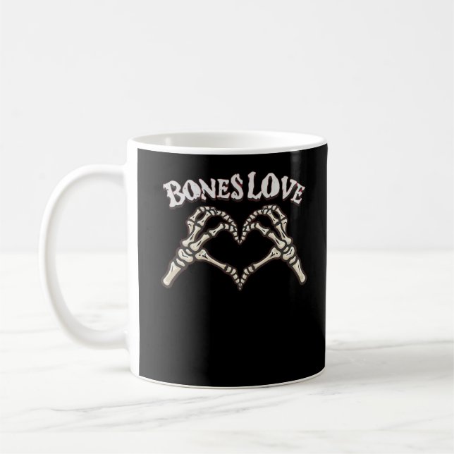 Caneca De Café Love Skeleton Hand Classic (Esquerda)