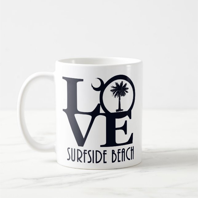 Caneca De Café LOVE Surfside Beach SC 11oz (Esquerda)