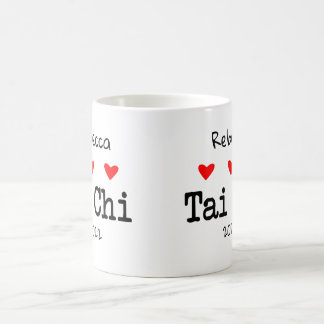 Caneca De Café Love Tai Chi Engraçado Citação com Corações Vermel
