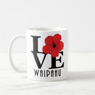 Caneca De Café LOVE Waipahu Havaí 11oz Red Hibiscus