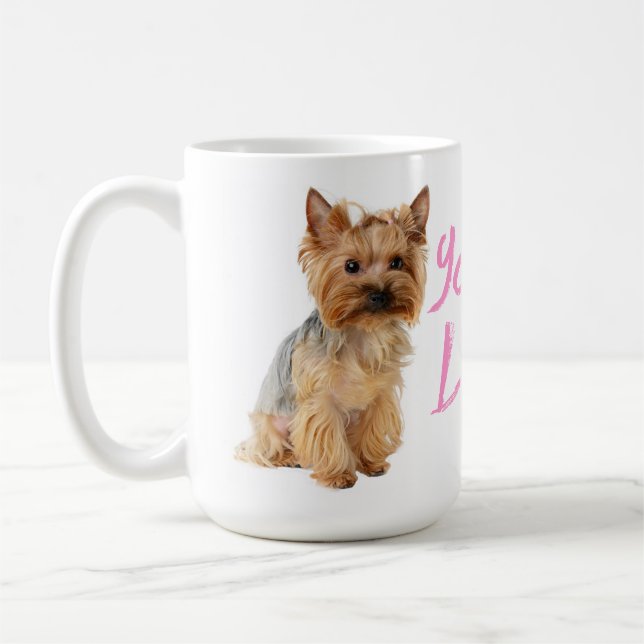 Caneca De Café Love Yorkshire Terrier Puppy Dog - Yorkie (Esquerda)