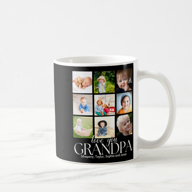 Caneca De Café Love You Grandpa Beautiful Collage 9 Photos  (Direita)