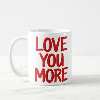 Caneca De Café Love You More Minimal Heartfelt Design 