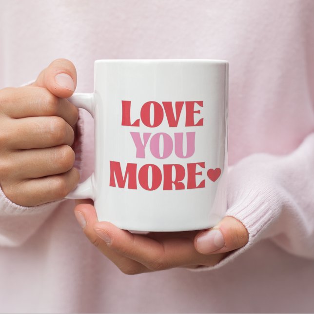 Caneca De Café Love You More Retro Valentine= (Criador carregado)