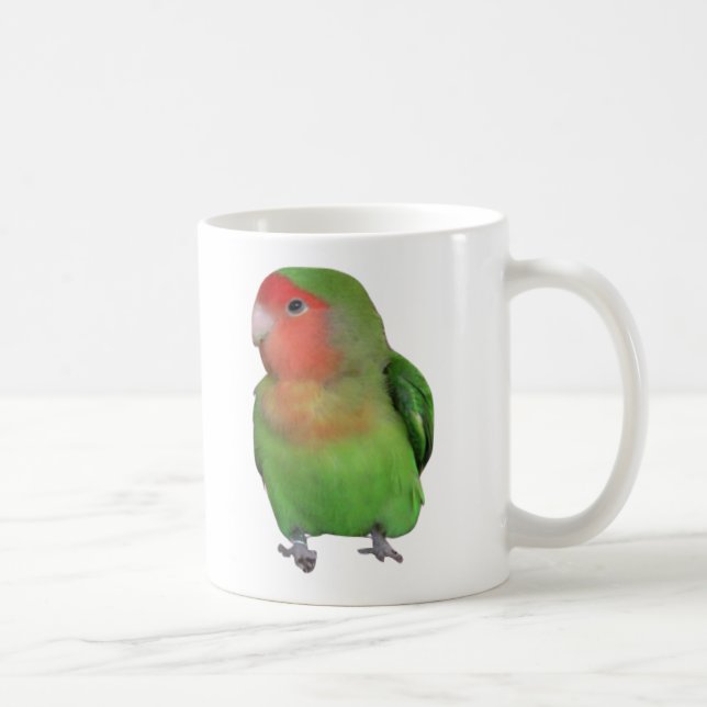 Caneca De Café Lovebird Pêssego-enfrentado (Direita)