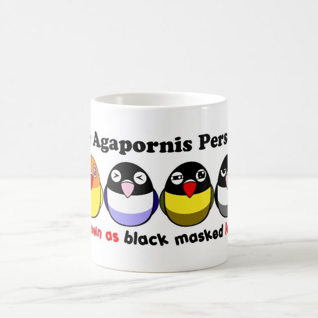 Caneca De Café lovebirds Preto-mascarados (Centro)