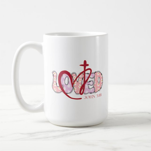 Caneca De Café LOVED Christian John 3:16 (Esquerda)