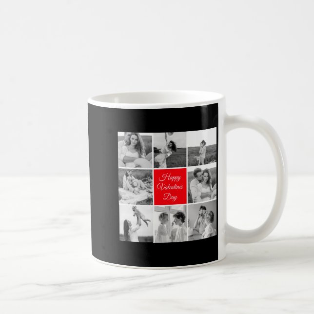 Caneca De Café Lovely Collage Couple Photo Happy Valentines Day T (Direita)