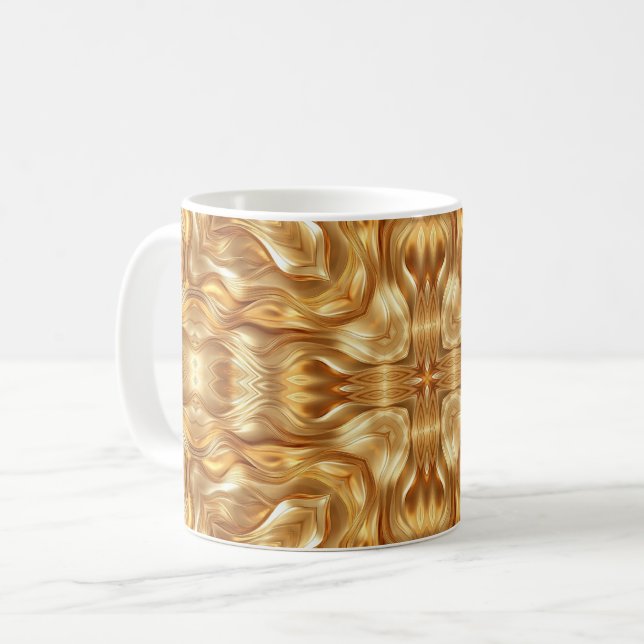 Caneca De Café Lovely golden abstract pattern (Frente Esquerda)