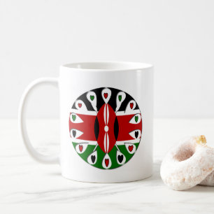 Caneca De Café Lovely Hearts Kenya: Flag Art Motif