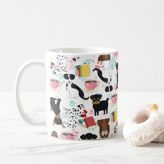 Caneca De Café Lover do Livro do Cachorro Gelado (Com Donut)