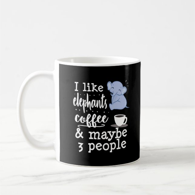 Caneca De Café Lover Elphant Engraçado Presente Café (Esquerda)