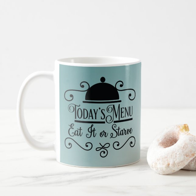 Caneca De Café Lovesine Kitchen cita Ombre Azul (Com Donut)