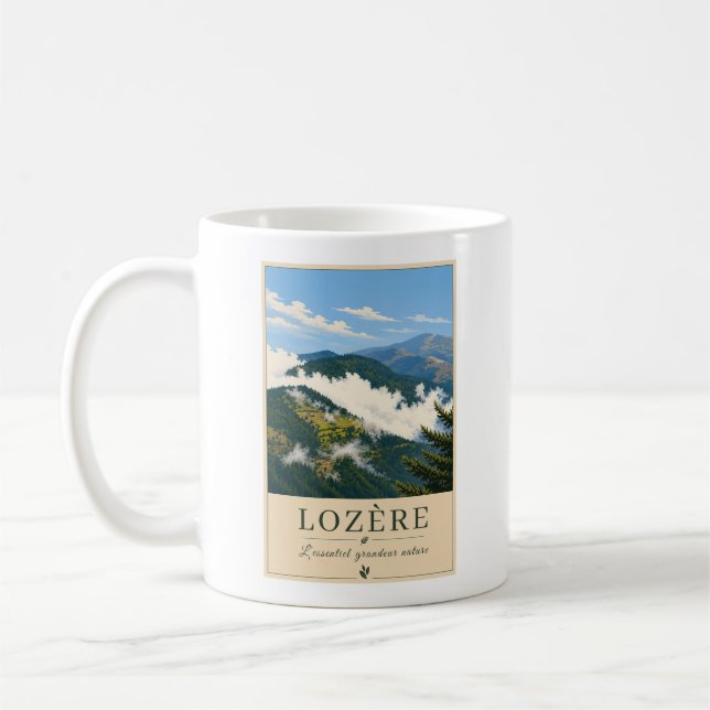 Caneca De Café Lozère – Mountains Clouds – Vintage Mug (Esquerda)