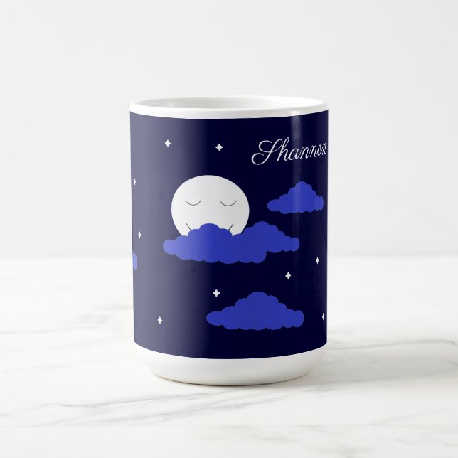 Caneca De Café Lua Cheia à Meia-Noite & Estrelas: (Centro)