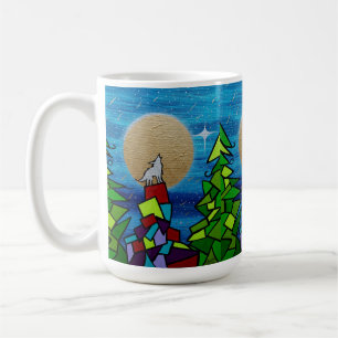 Caneca De Café Lua Cheia Wolf Supermoon 