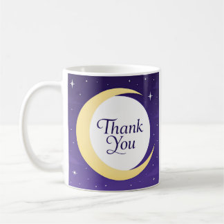 Caneca De Café Lua Crescente Amarela Suave Obrigado