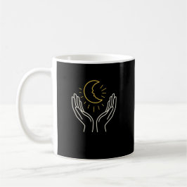 Caneca De Café Lua de Cura nas Mãos • Recuperação Emocional & Int
