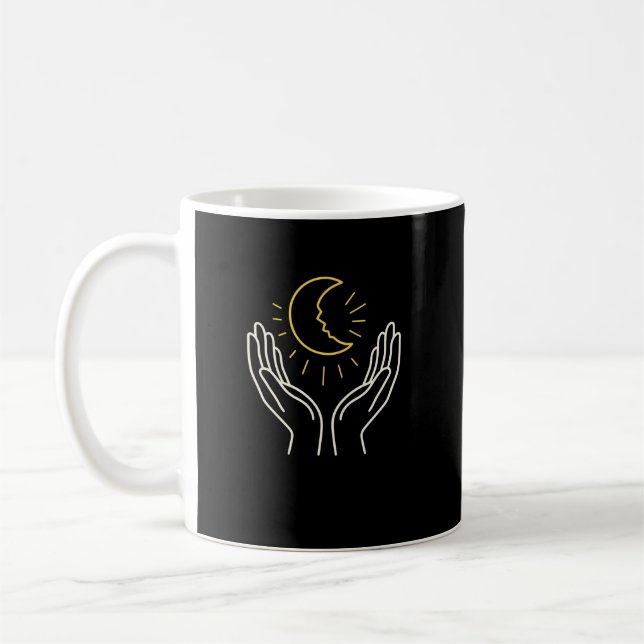 Caneca De Café Lua de Cura nas Mãos • Recuperação Emocional & Int (Esquerda)