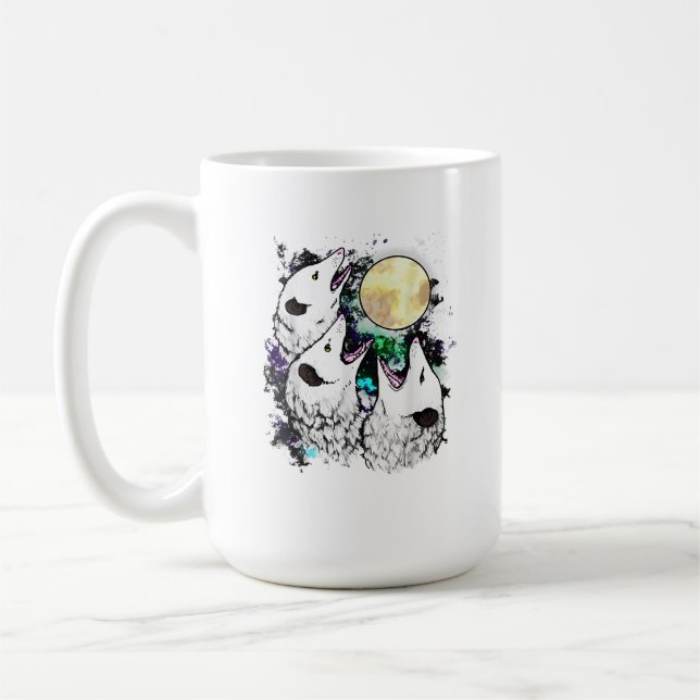 Caneca De Café Lua de Gambá Engraçado Gambá Fofo Gritando (Esquerda)