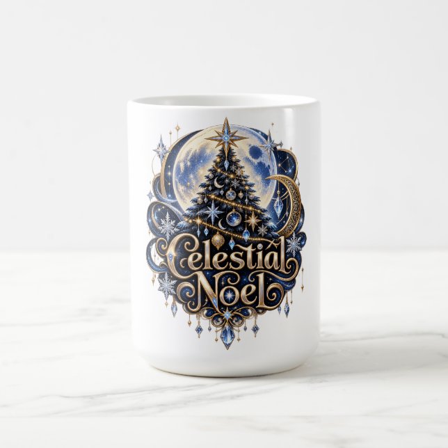 Caneca de Café Lua e Estrelas Celestiais de Natal (Centro)