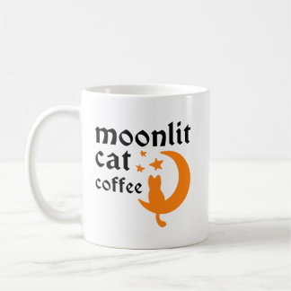 Caneca De Café Lua laranja engraçada de Halloween com gato