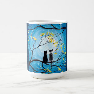 Caneca De Café Lua lunática com gatos