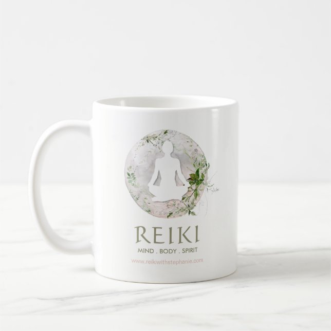 Caneca De Café Lua Mágica e Verde Reiki  (Esquerda)
