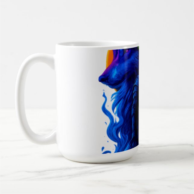 Caneca De Café Lua Mística & Oliva – Arte Celestial Texturizada à (Esquerda)