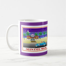 Caneca De Café Lua sobre o roxo de Miami