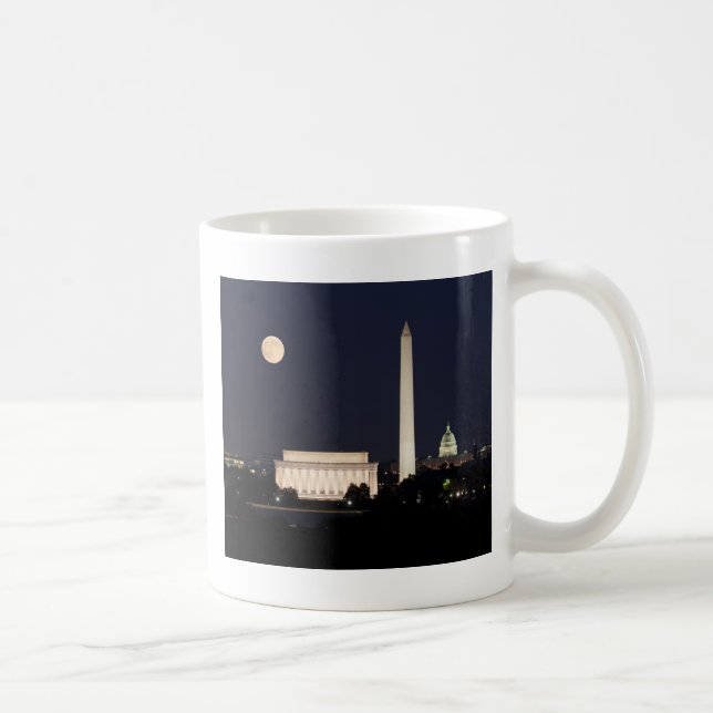 Caneca De Café Lua sobre o Washington DC (Direita)