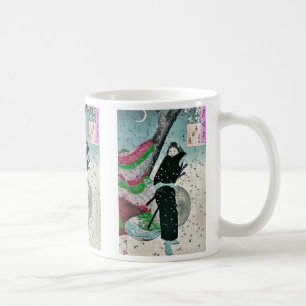 Caneca De Café Lua sobre Shinobugaoka por Taiso, Yoshitoshi Ukiyo