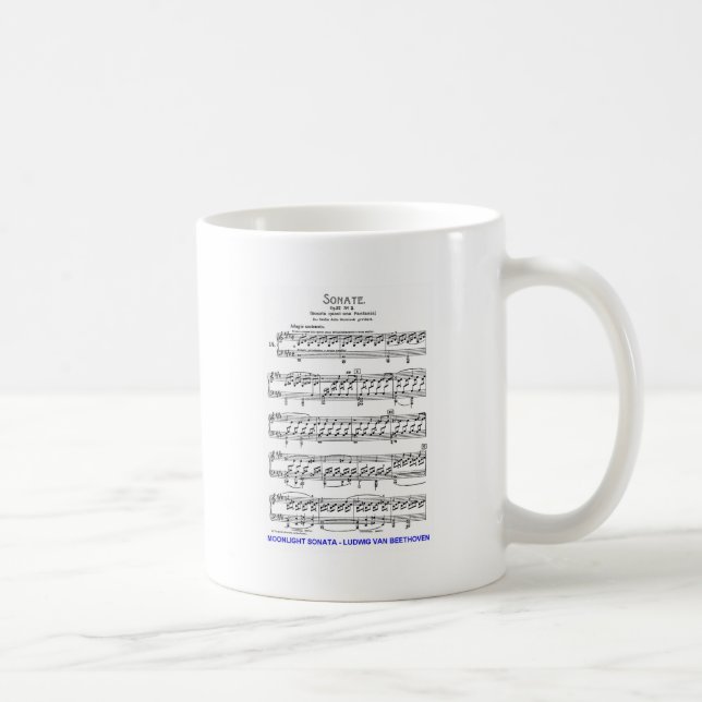 Caneca De Café Luar-Sonata-Ludwig-Beethoven (Direita)