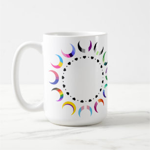 Caneca De Café Luas do Orgulho Crescente e Anel Cardíaco