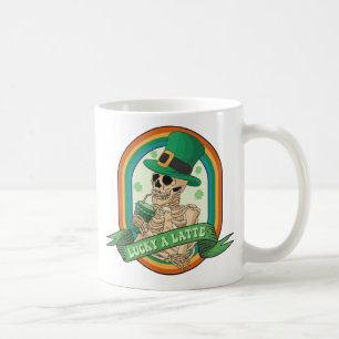 Caneca De Café Lucky A Latte - Esqueleto, Café e Vestuário