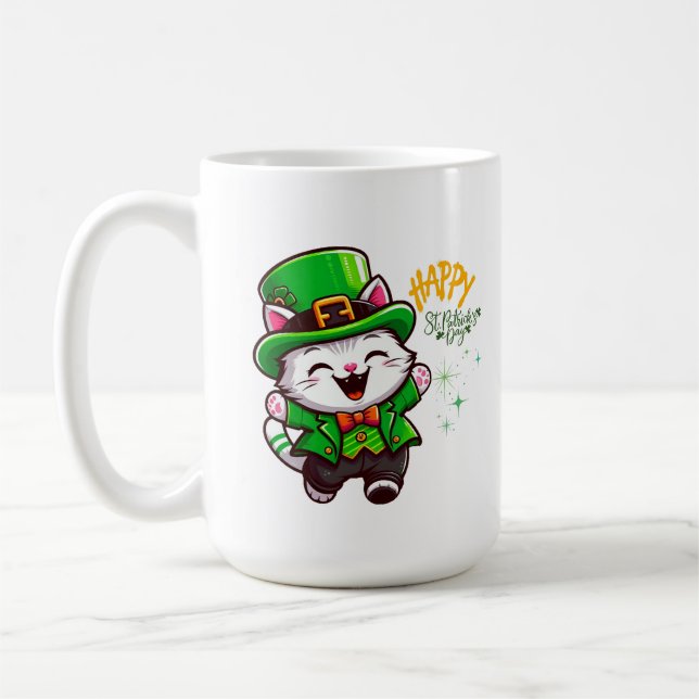 Caneca De Café Lucky Leprechaun Cat (Esquerda)