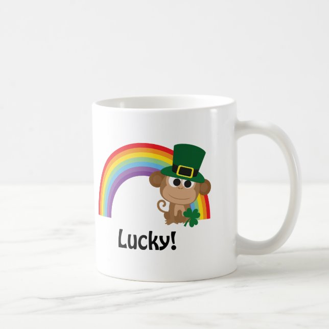 Caneca De Café Lucky Monkey Leprechaun (Direita)
